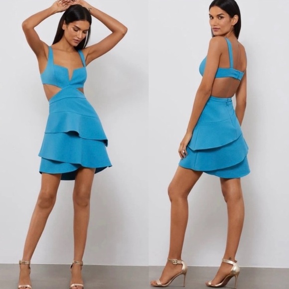 NWT Bcbg Maxazria Hannah ruffle cutout dress - Picture 3 of 7
